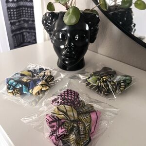 KEPT ROOTS Kente Inspired Handmade Scrunchies Ponytail Holders Set of 3